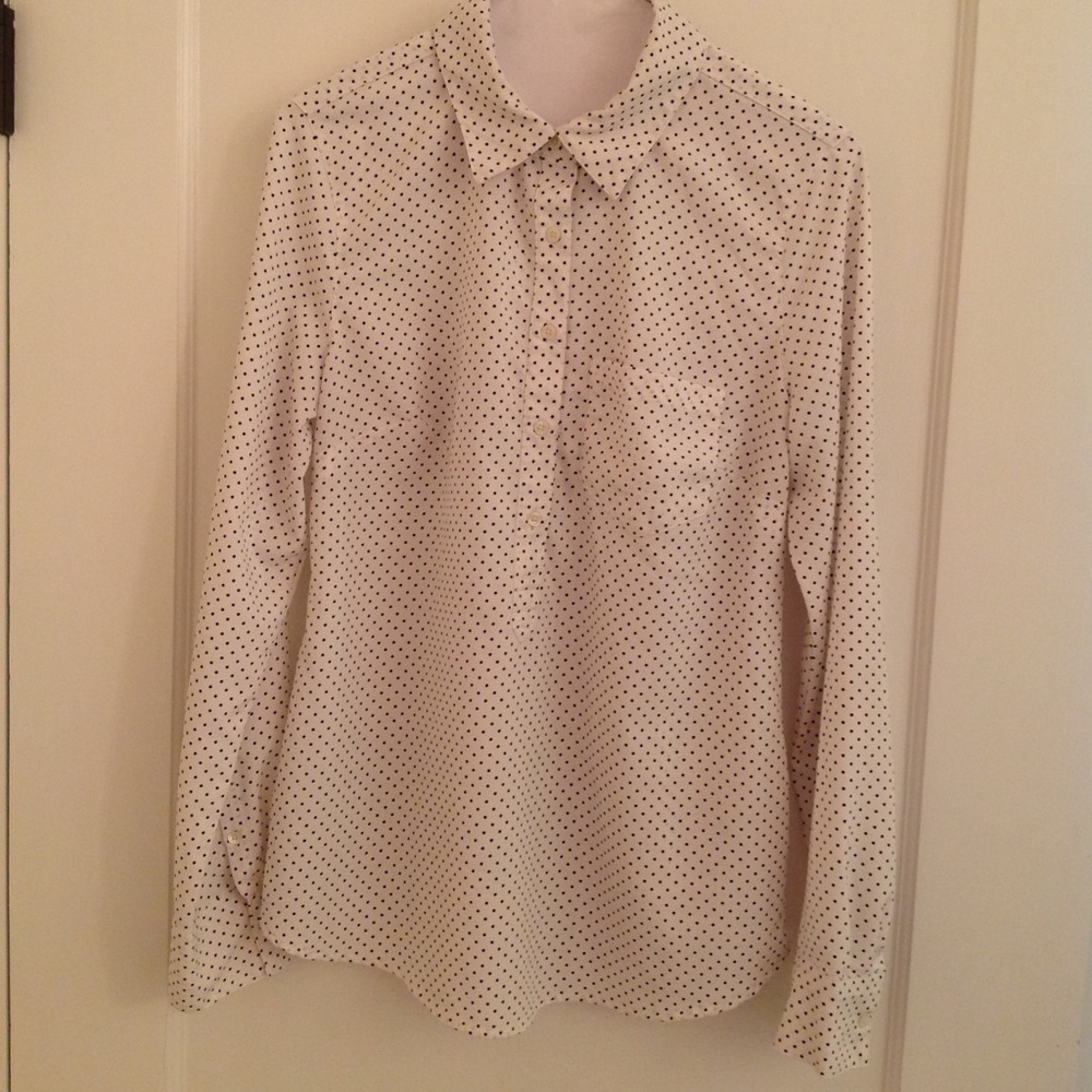 Polka dot White with black dots L/S blouse M